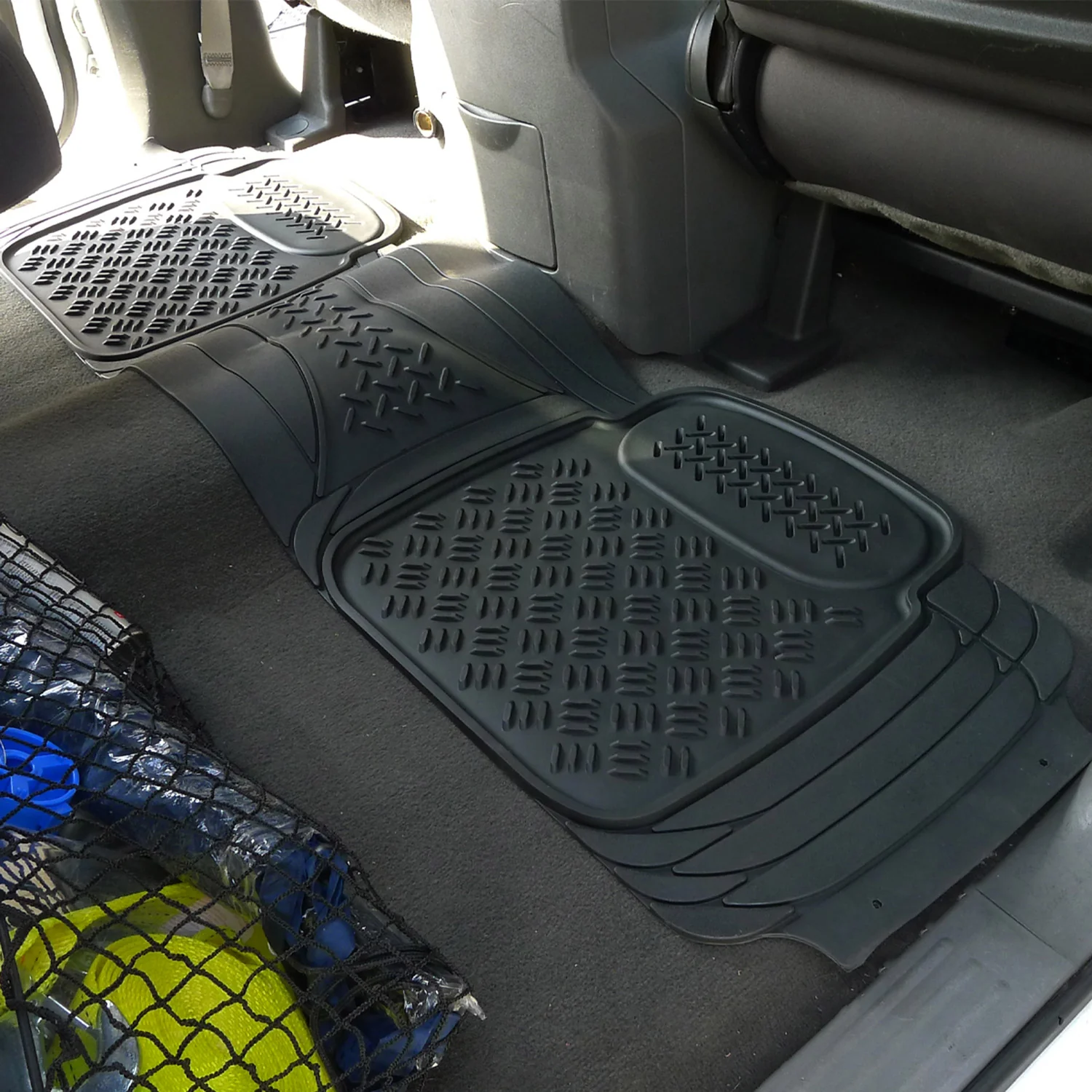 Universal fit Rubber Car Floor Mats Trunk Cargo Liner All Weather 5Pcs Black - Image 9