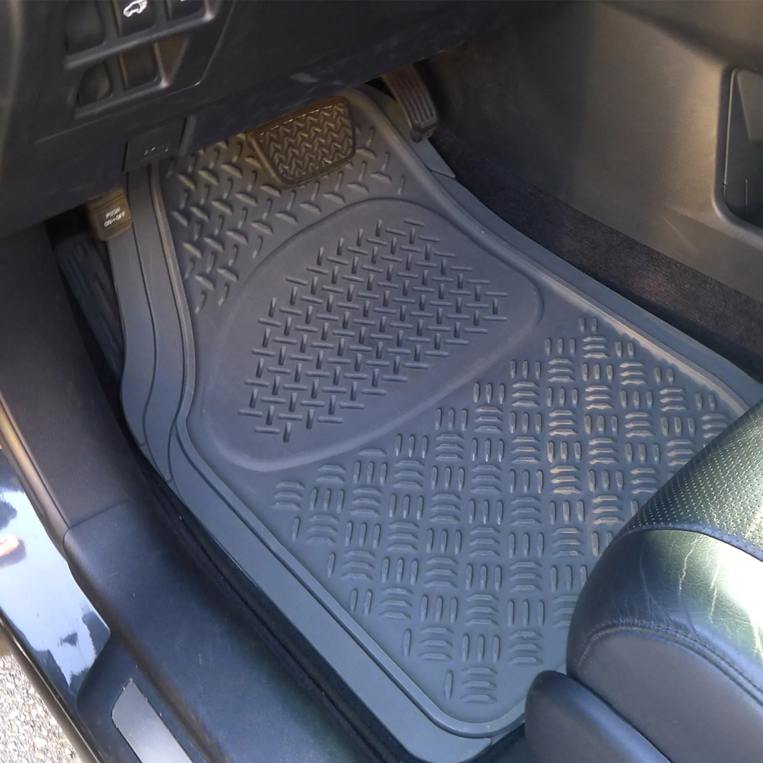 Universal fit Rubber Car Floor Mats Trunk Cargo Liner All Weather 5Pcs Gray - Image 8