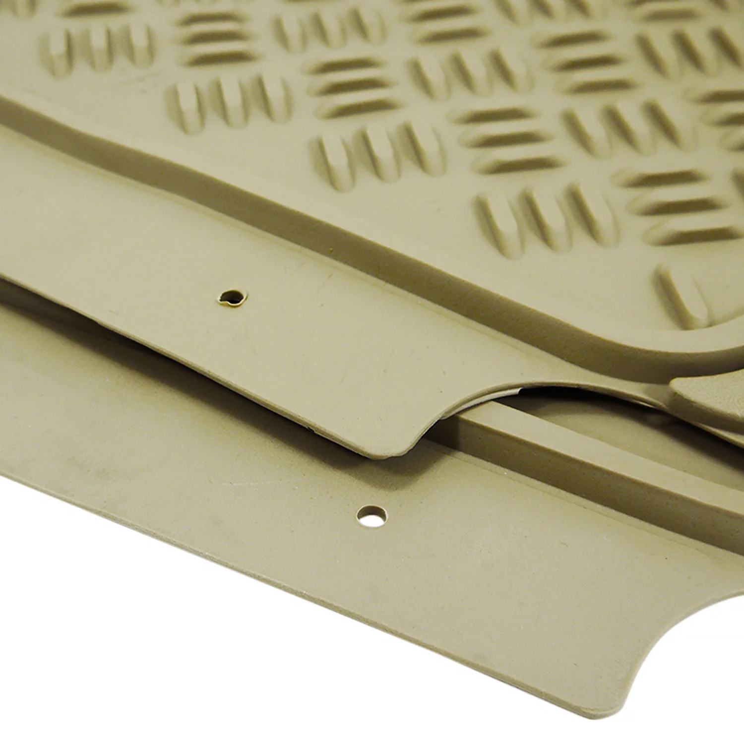 Universal fit Rubber NonSlip Car Floor Mats Liner All Weather 4Pcs Beige - Image 4
