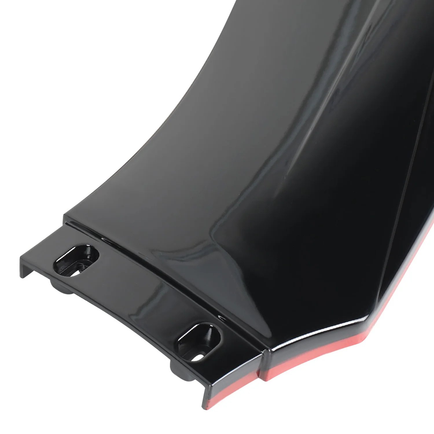 Universal Glossy Black/Red Trim Polypropylene 3Pcs Bumper Lip Spoiler Set - Image 4