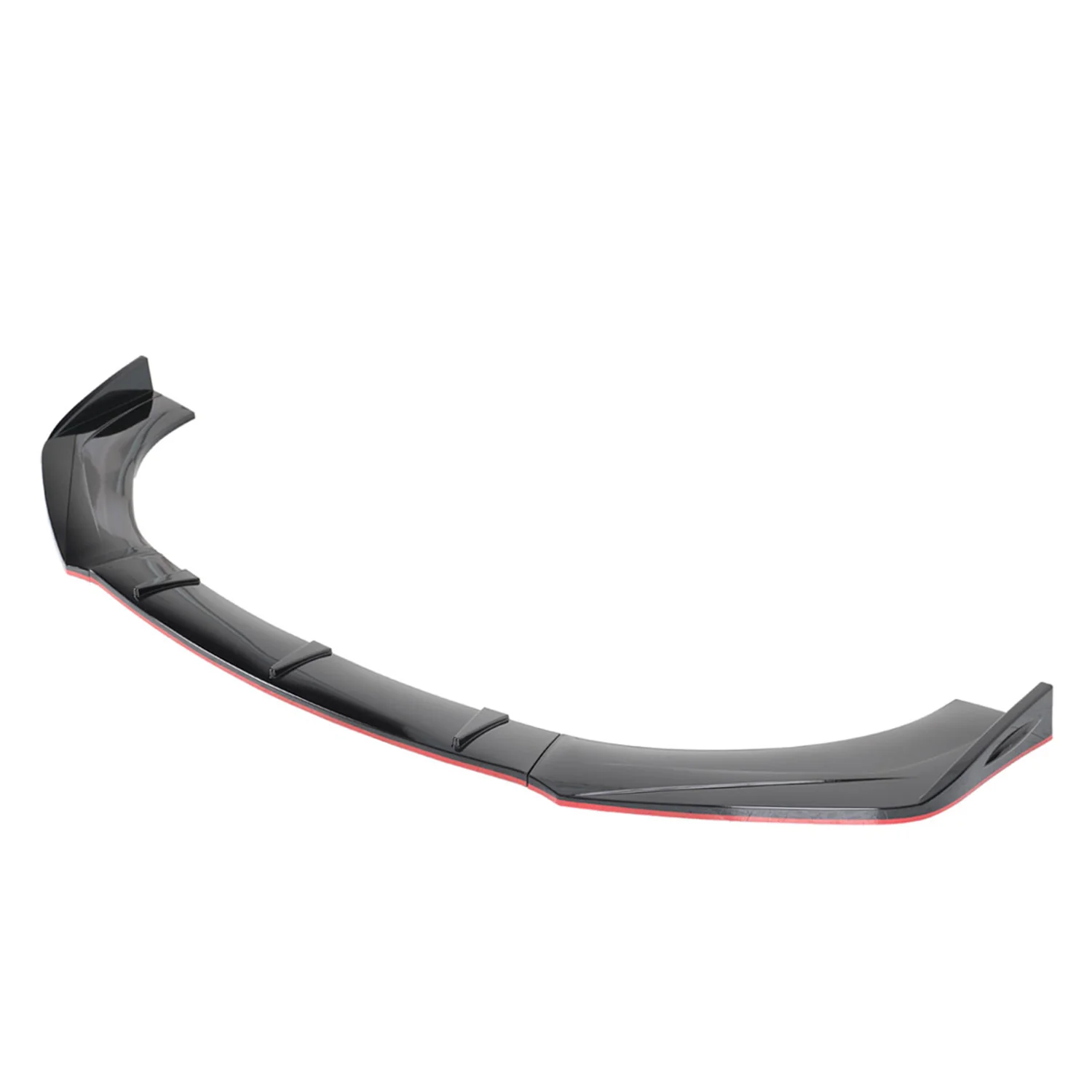 Universal Glossy Black/Red Trim Polypropylene 3Pcs Bumper Lip Spoiler Set - Image 8