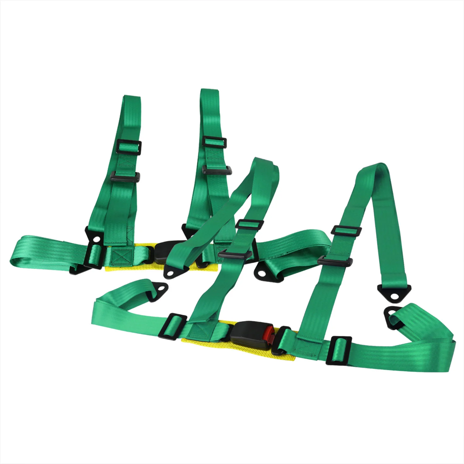 Universal Green 4 Point Racing Seat Belt Buckle Safety Harness - Image 3