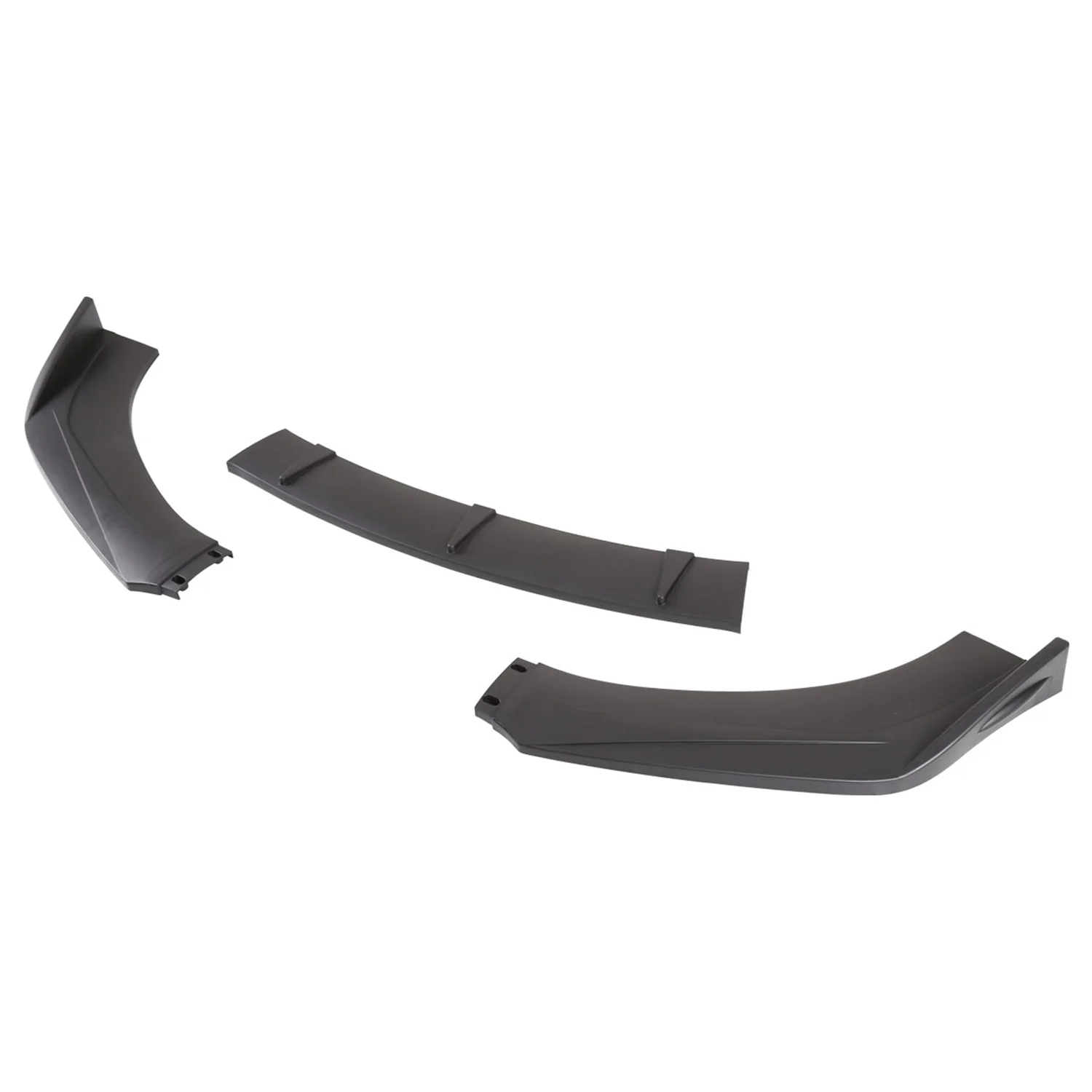 Universal Matte Black Polypropylene 3Pcs Bumper Lip Splitter Spoiler Set - Image 6