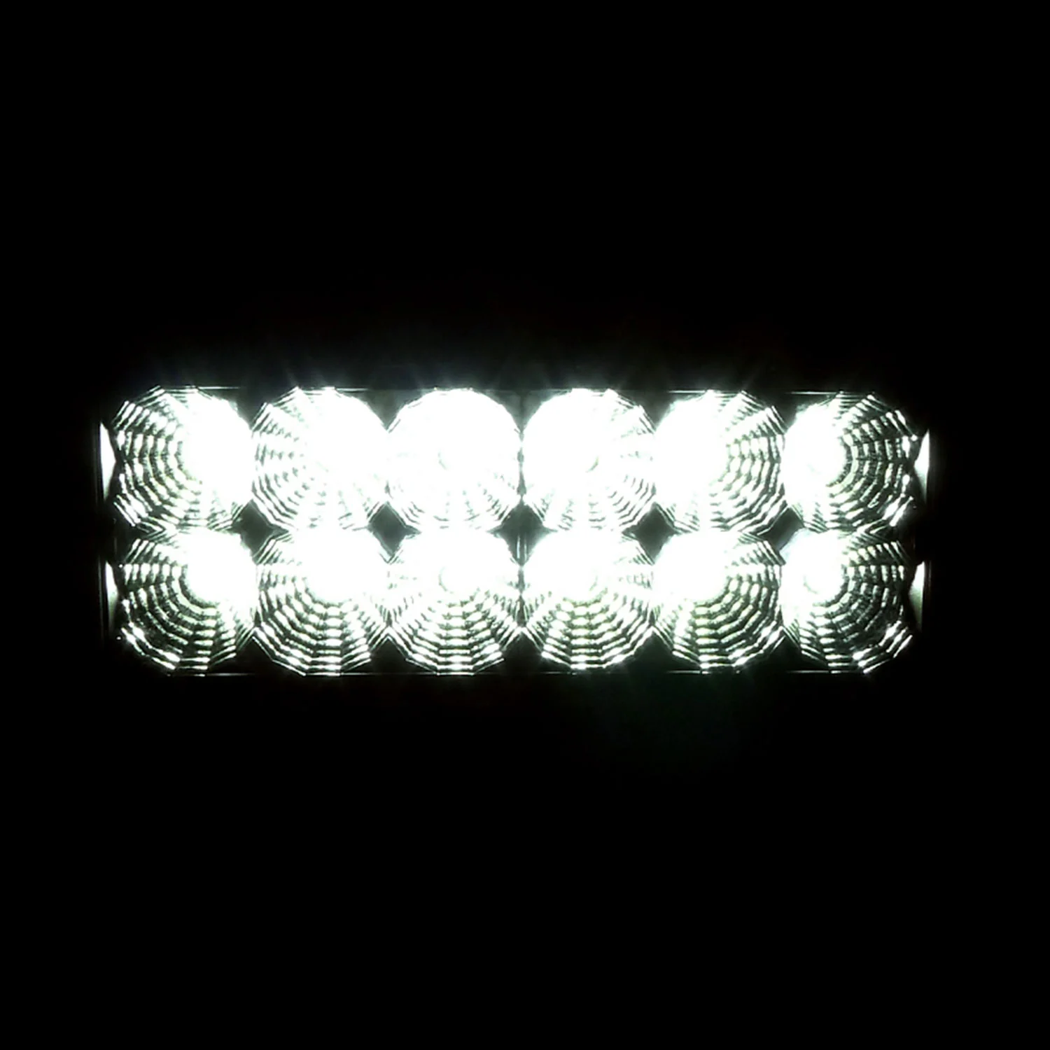 Universal Off Road 6000K Flood Beam 36W 12-LED Fog Light Black Alu Housing/Glass - Image 2
