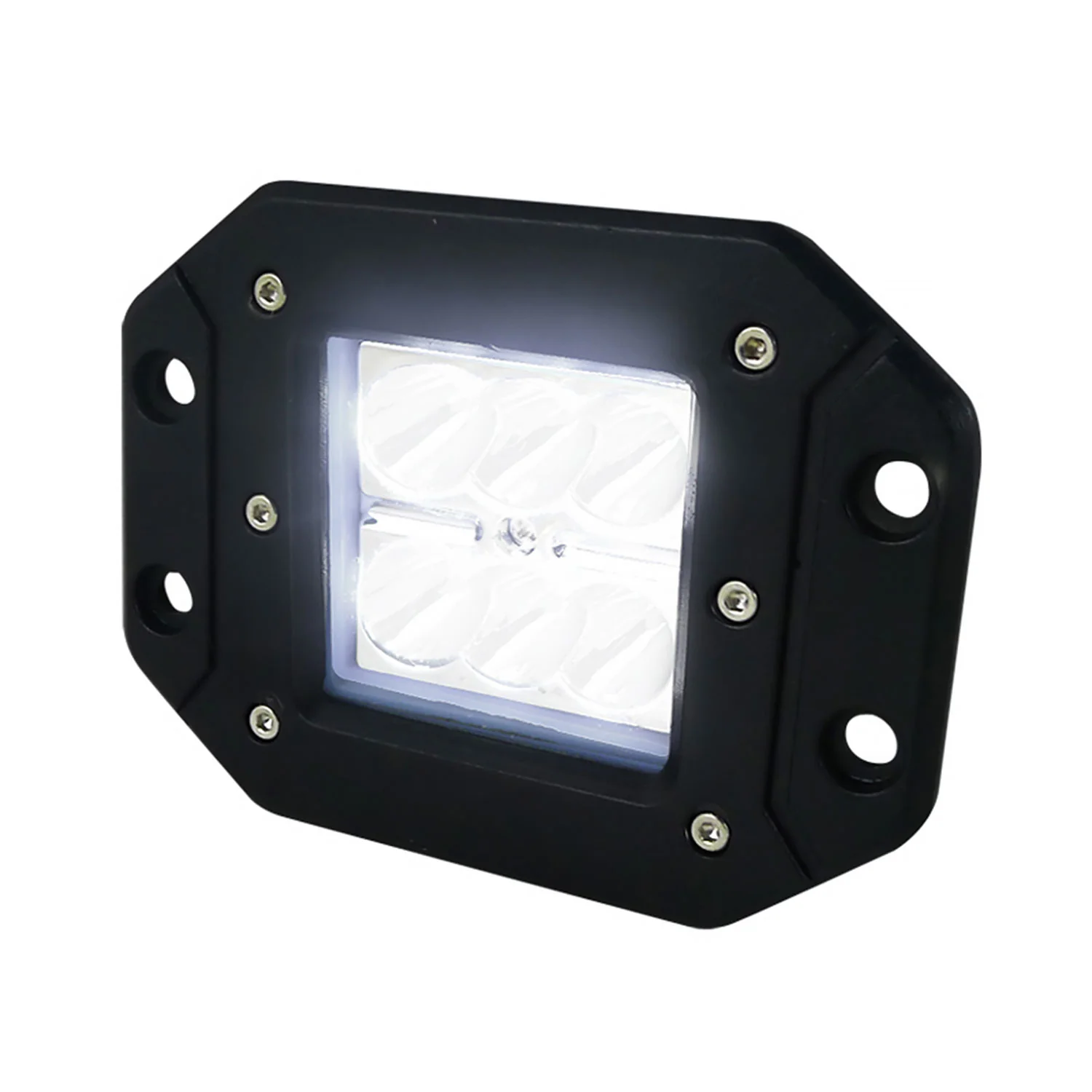 Universal Off Road 6000K Spot Beam 18W 6-LED Cub Fog Light Mounting Bracket