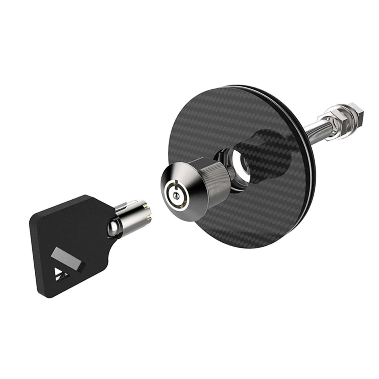 Universal Racing Style 2.5" Carbon Fiber Hood Lock Latch Pins w/ Keys - Image 4