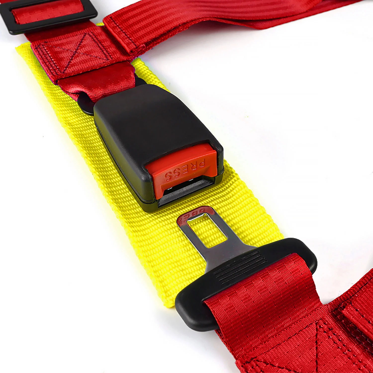 Universal Red 4 Point Racing Seat Belt Buckle Safety Harness - Image 2