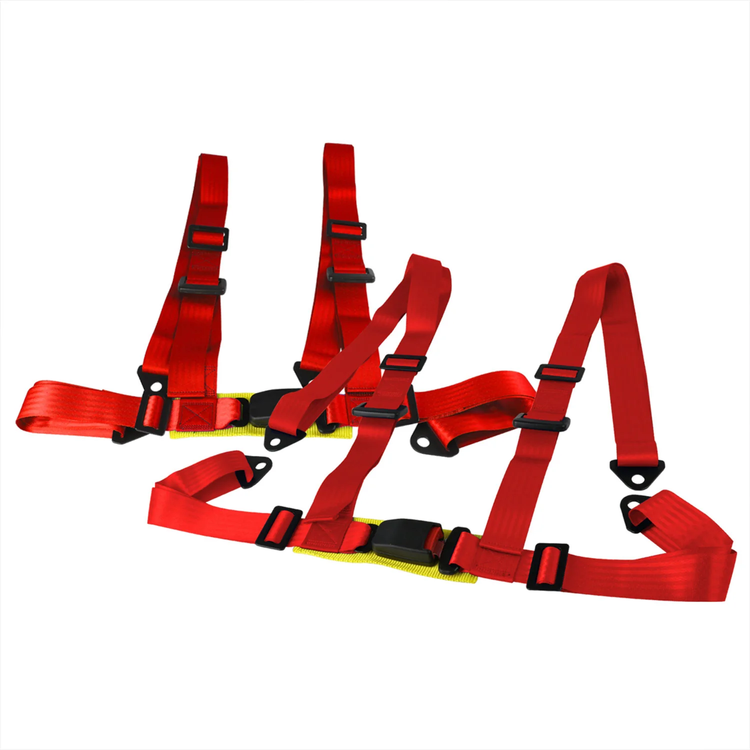 Universal Red 4 Point Racing Seat Belt Buckle Safety Harness - Image 3