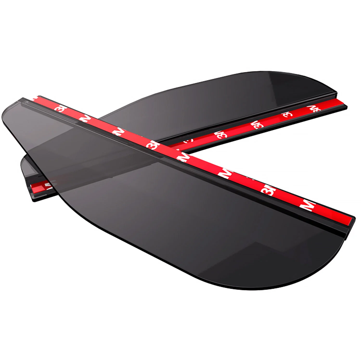 Universal Smoke PVC Plastic Car Rear View Side Mirror Rain Board Eyebrow 2Pcs - Image 5