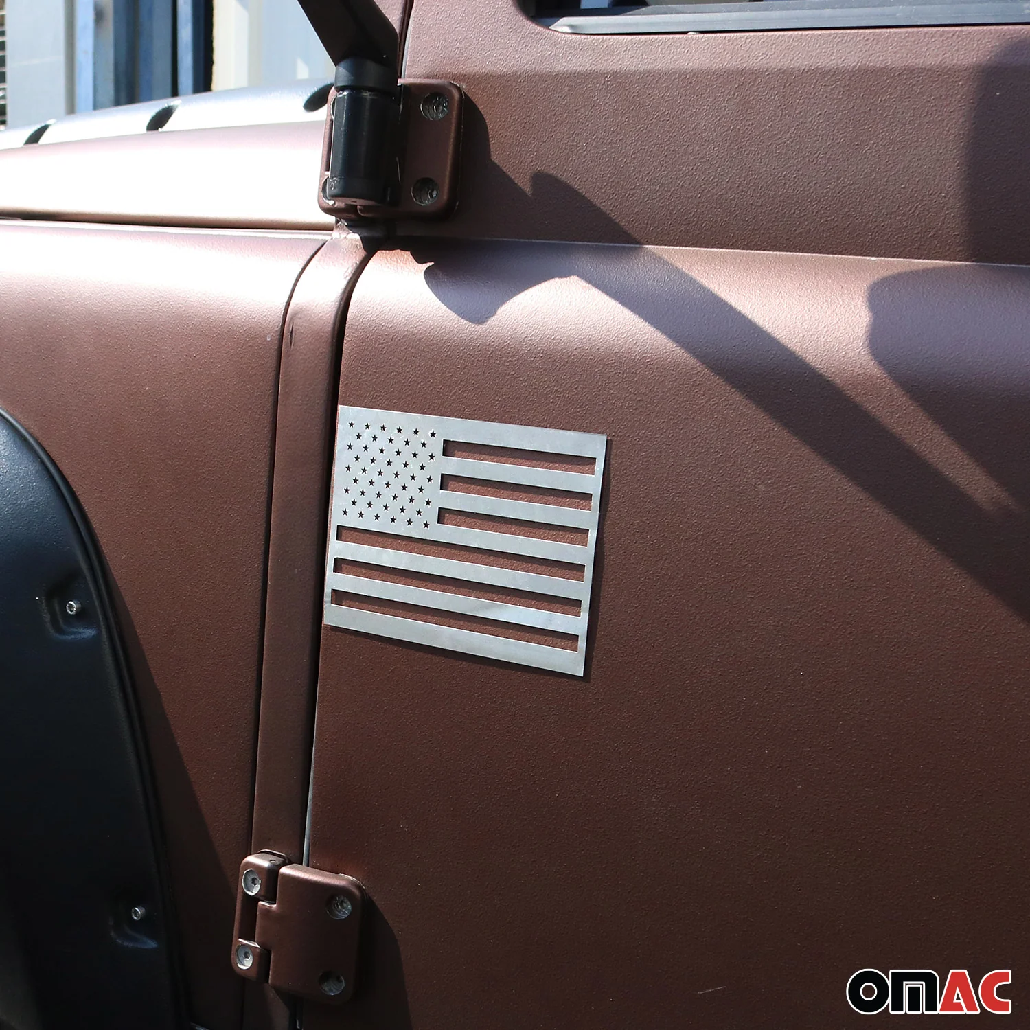 US American Flag Brushed Chrome Decal Car Sticker Emblem Stainless Steel - Image 4