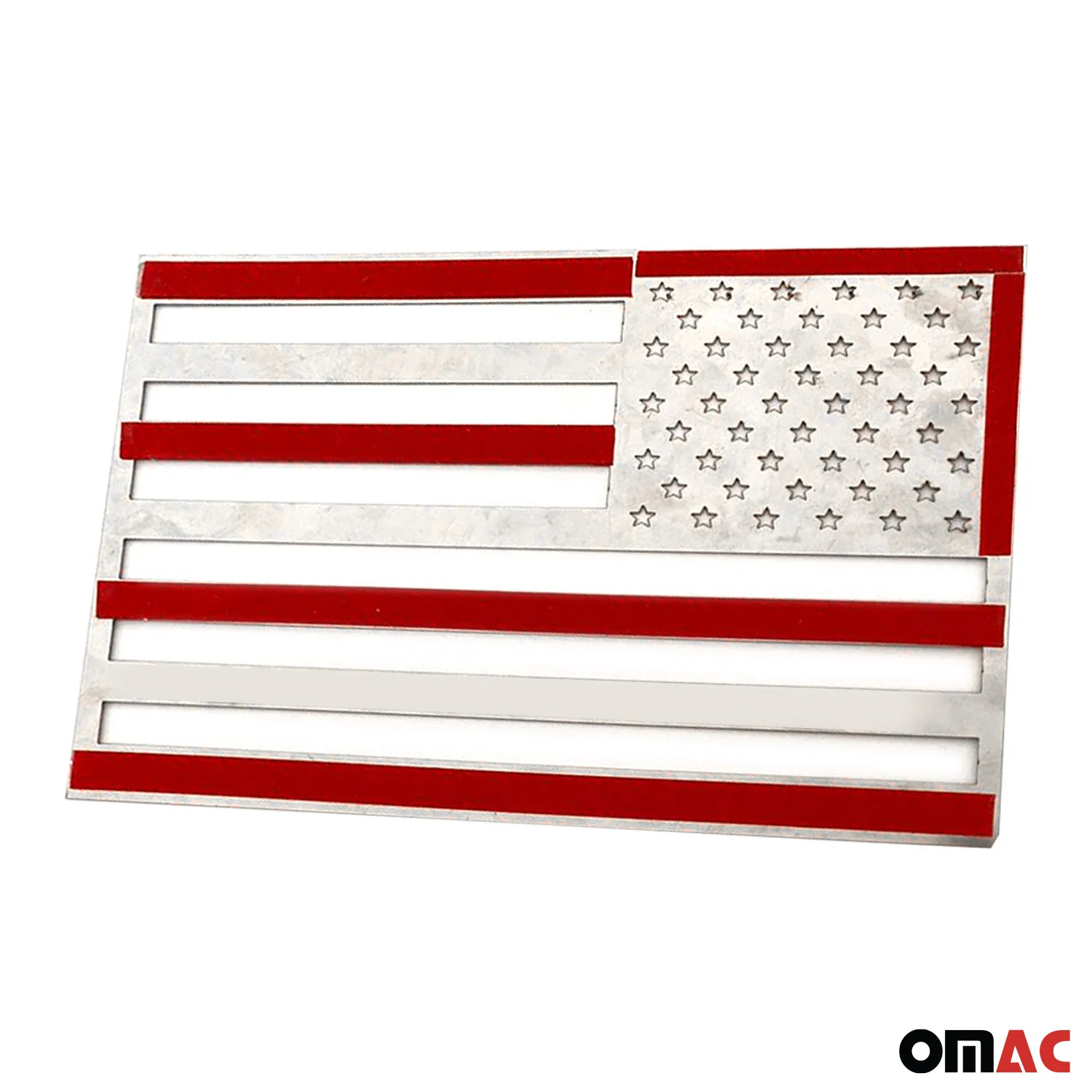 US American Flag Brushed Chrome Decal Car Sticker Emblem Stainless Steel - Image 5