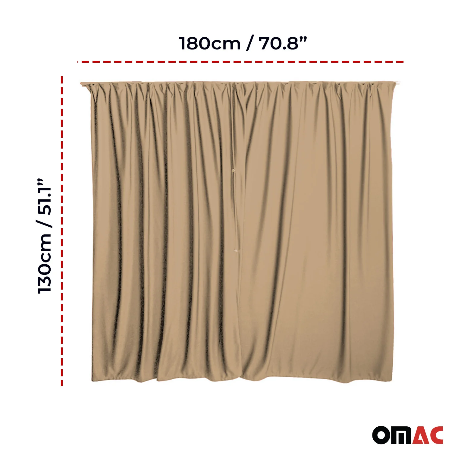 Chevrolet Express Cabin Divider Curtains Privacy Curtains Beige 2 Curtains - Image 3