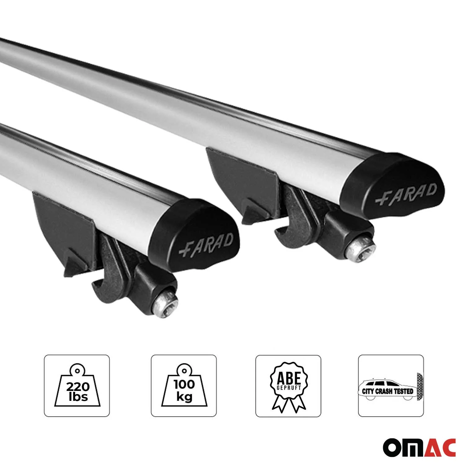 2015-2018 Volvo V60 Cross Country Roof Rack Cross Bars Silver - Image 8