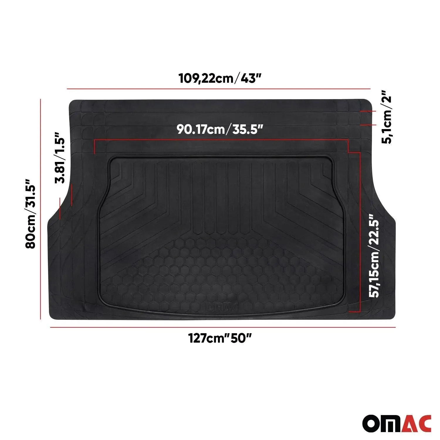Trunk Mat Protection Cargo Liner Waterproof Rubber 3D Molded Black - Image 5