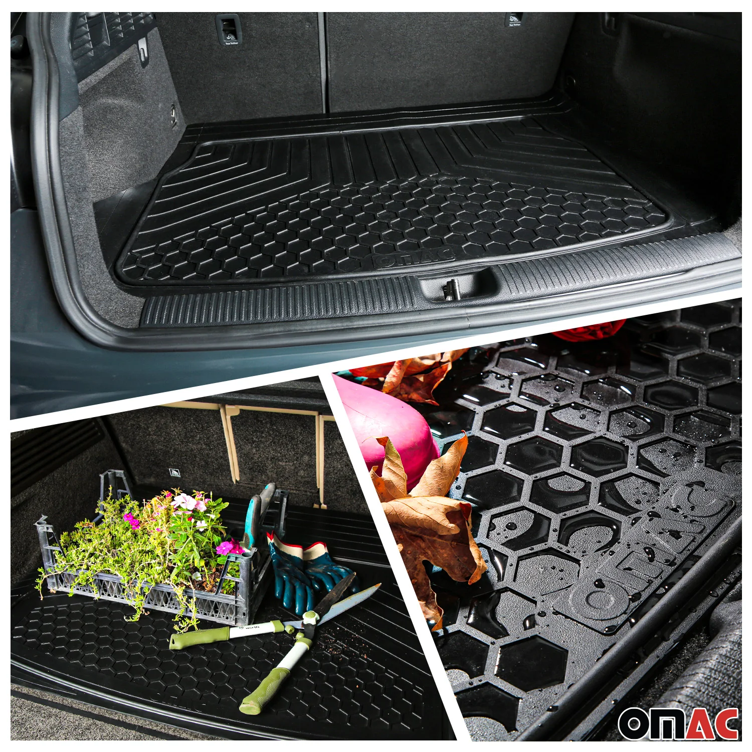 2020-2024 Seat Leon Semi-Custom fit Floor Mats & Cargo Liner Black 5Pcs - Image 3