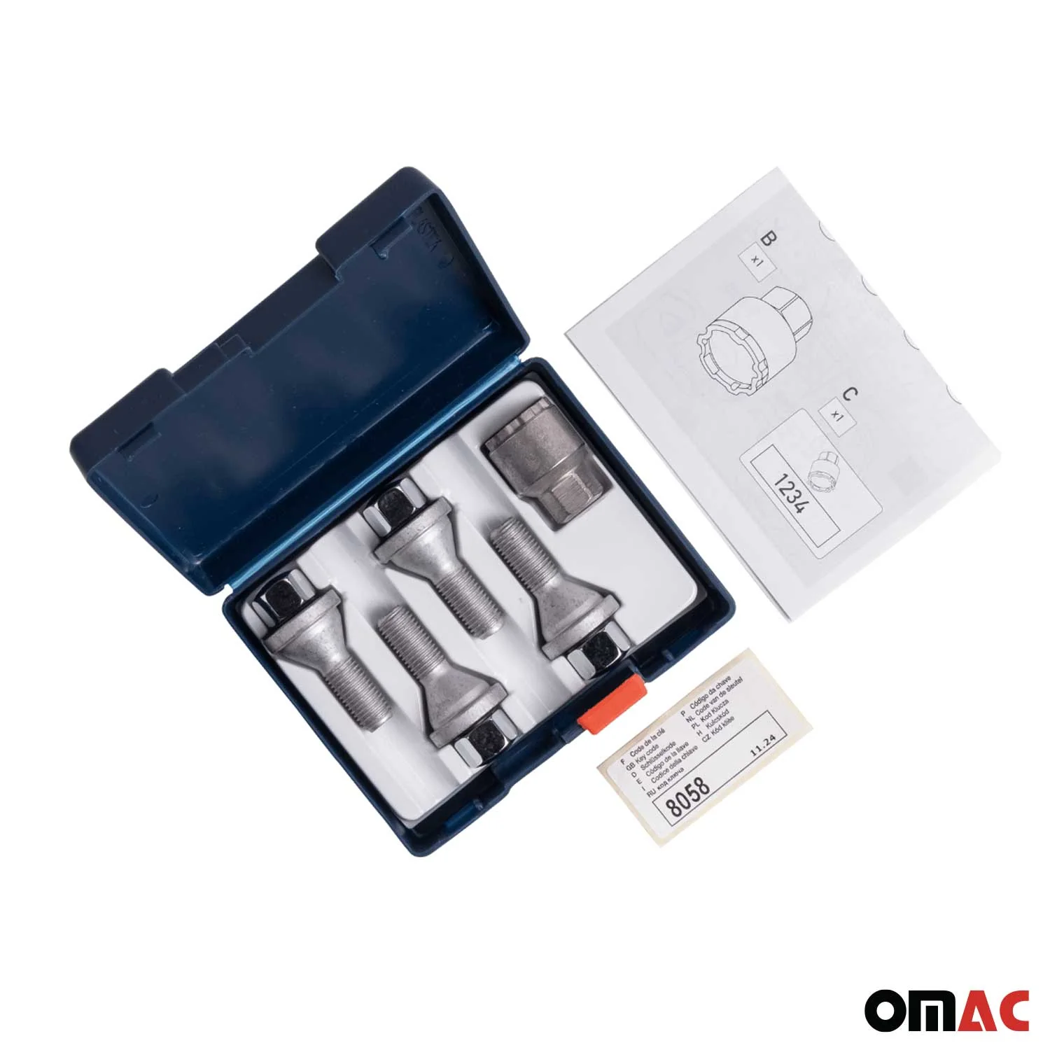 Wheel Lock Kit for BMW I4 / I5 / I7 / Ix1 M14X1.25 Bolt Chromed 4Locks & 1Key - Image 5