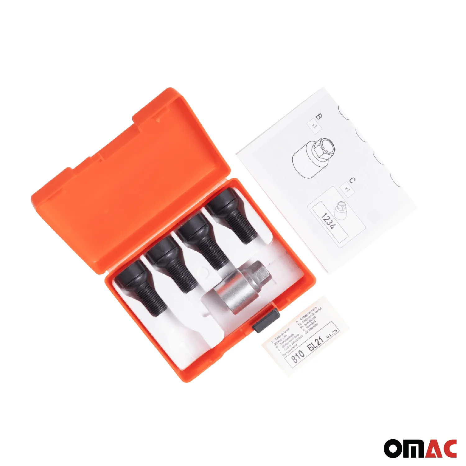 Wheel Lock Kit for BMW X1 M14X1,25 Bolt Black 4Locks & 1Key - Image 5