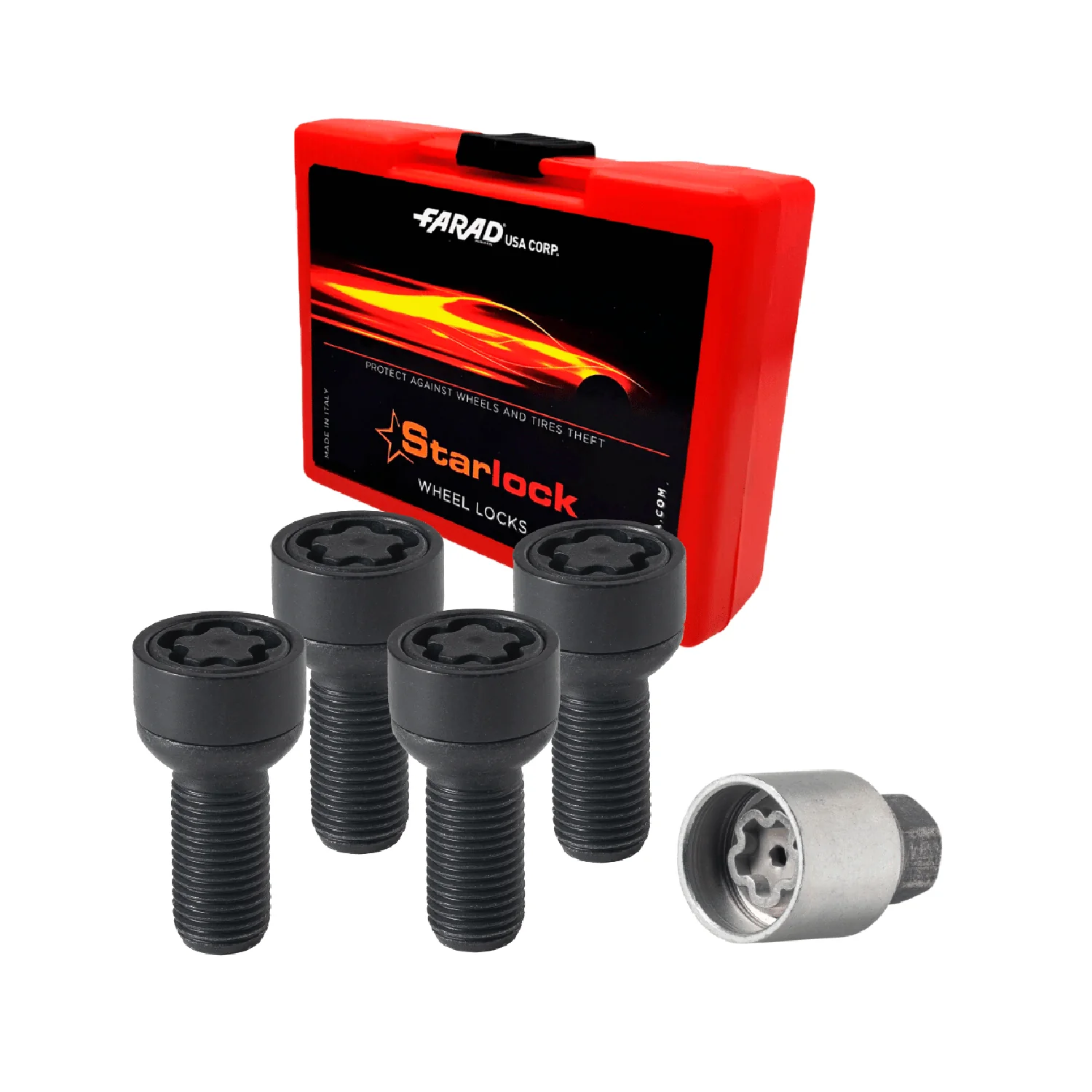 Wheel Lock Kit for BMW X2 / X4 / X7 M14X1,25 Bolt Black 4Locks & 1Key