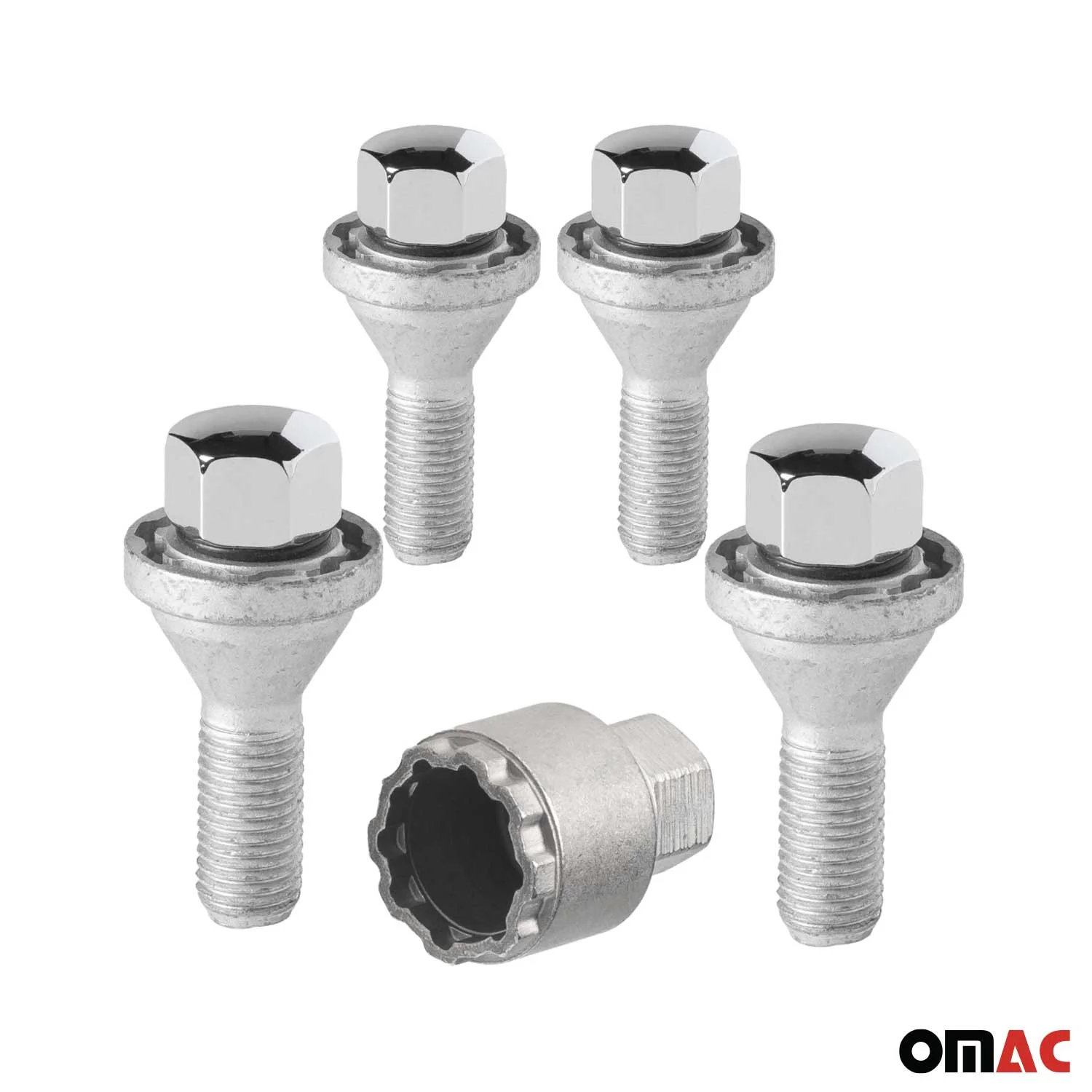 Wheel Lock Kit for BMW XM / 8 Series M14X1.25 Bolt Chromed 4Locks & 1Key - Image 9