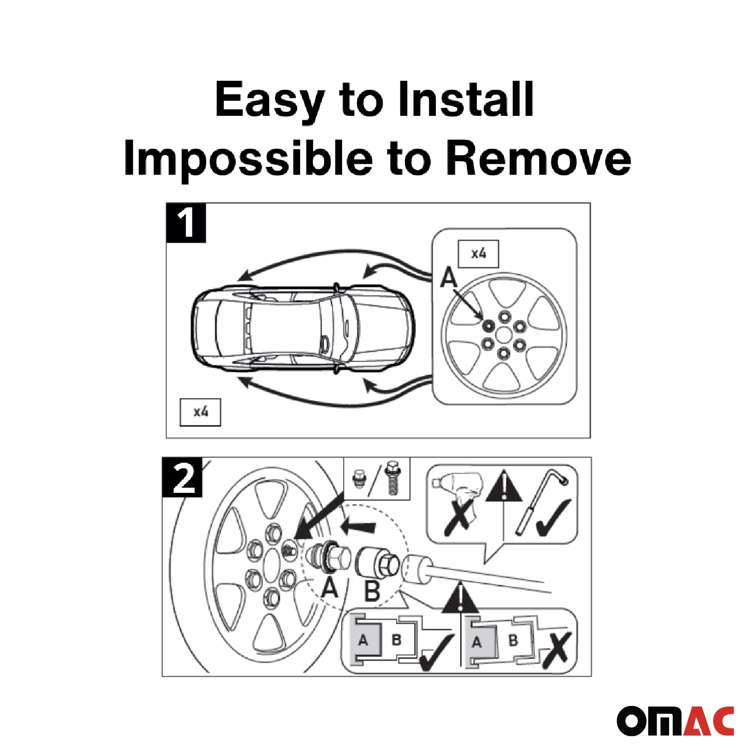 Wheel Lock Kit for Buick Lacrosse Regal 2011-2016 M14X1,5 Silver 4Locks & 1Key - Image 10