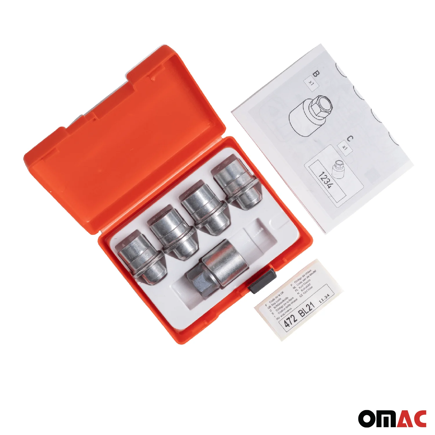 Wheel Lock Kit for Land Rover Defender M14X1,5 Galvanized Silver 4Locks & 1Key - Image 5