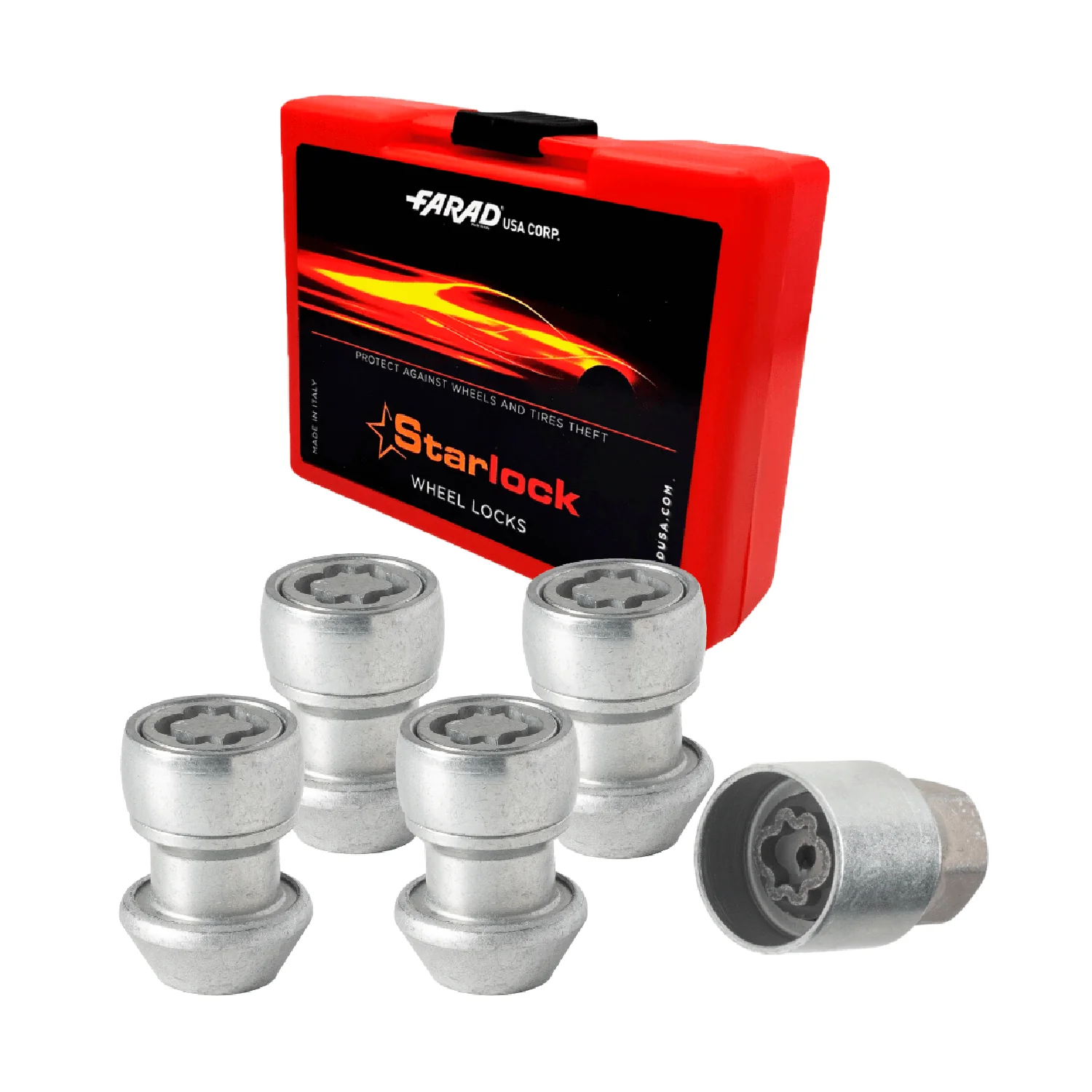Wheel Lock Kit for Land Rover Range Rover Evoque Velar M14X1,5 Nut Silver 4Locks