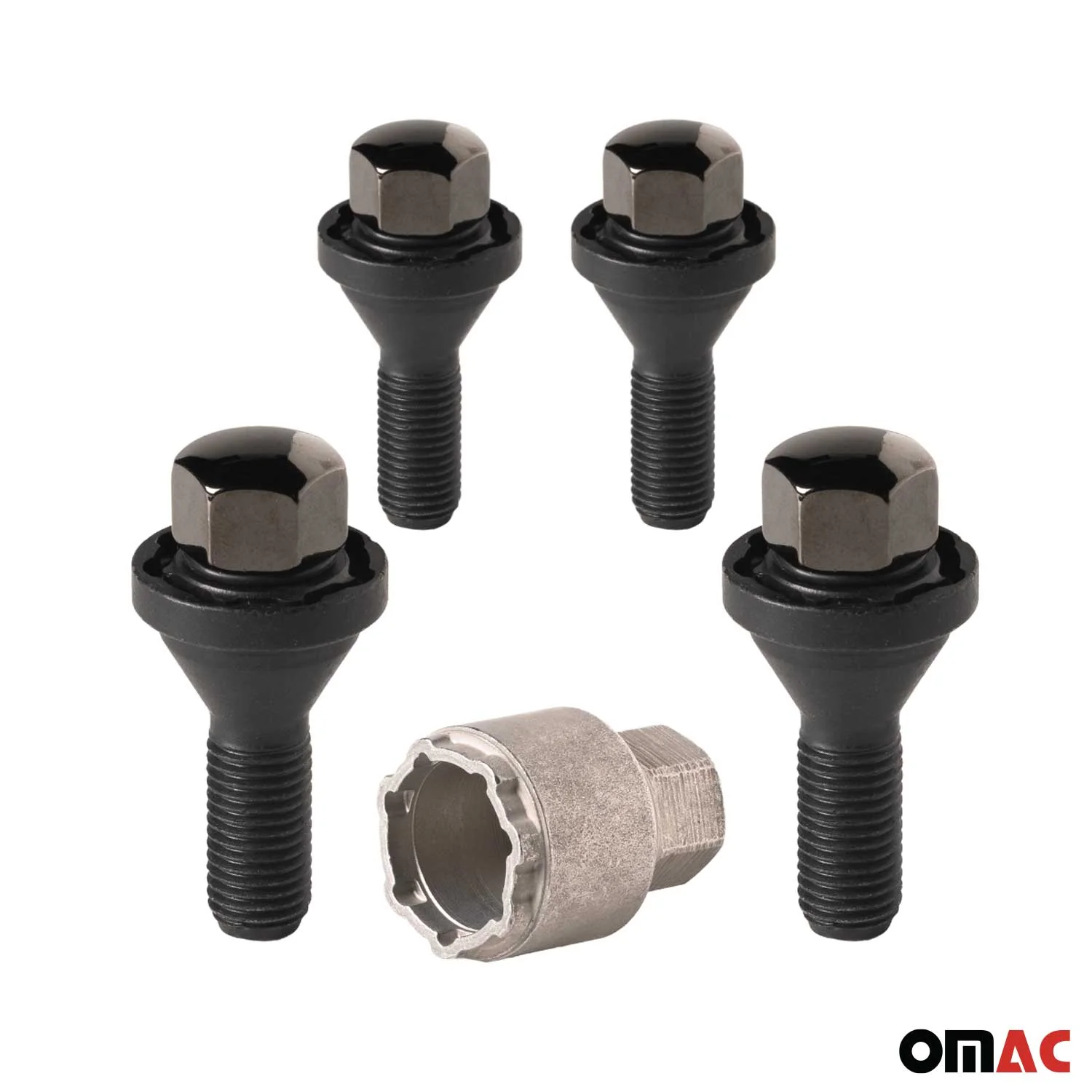 Wheel Lock Kit for LEXUS RX350 M14 X 1.25 Bolt Chromed Black 4Locks & 1Key - Image 9