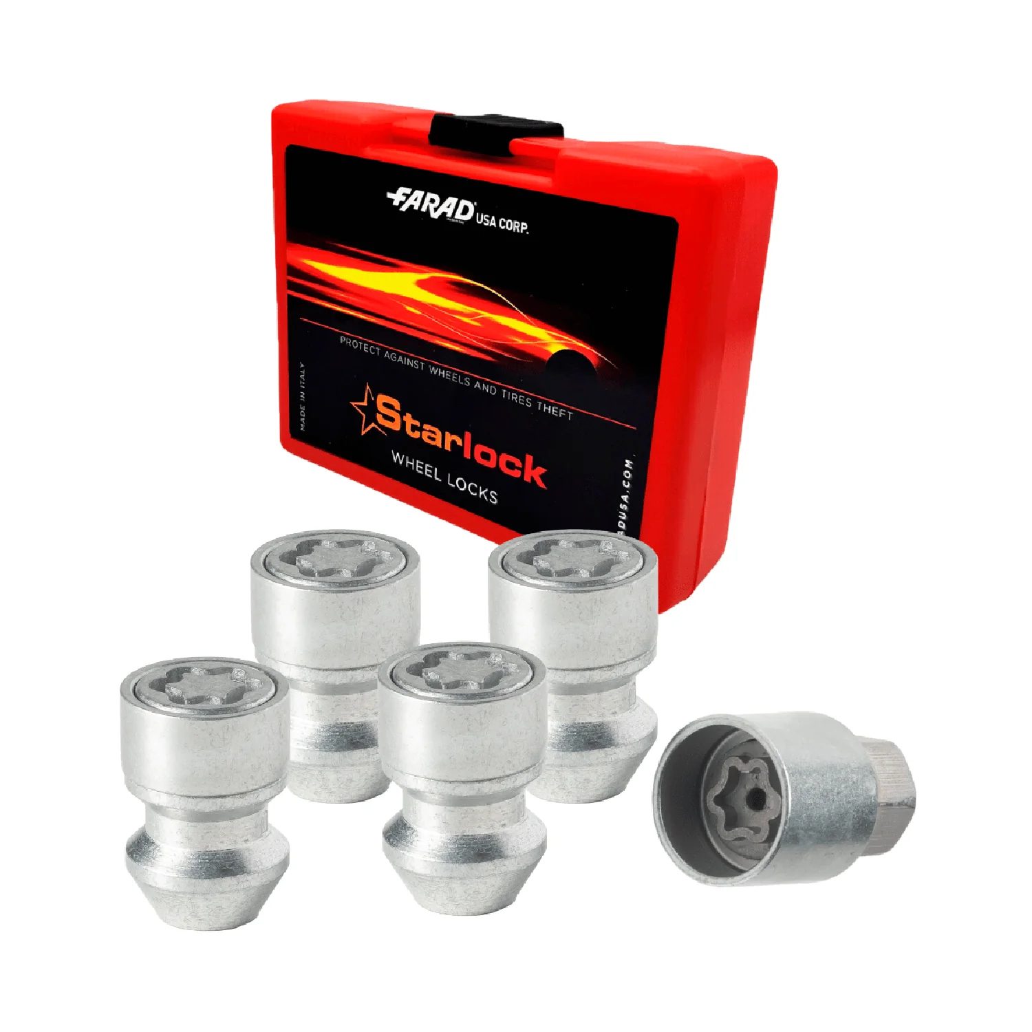 Wheel Lock Kit for Mazda 6 2002-2018 M12X1,5 Nut Galvanized Silver 4Locks & 1Key