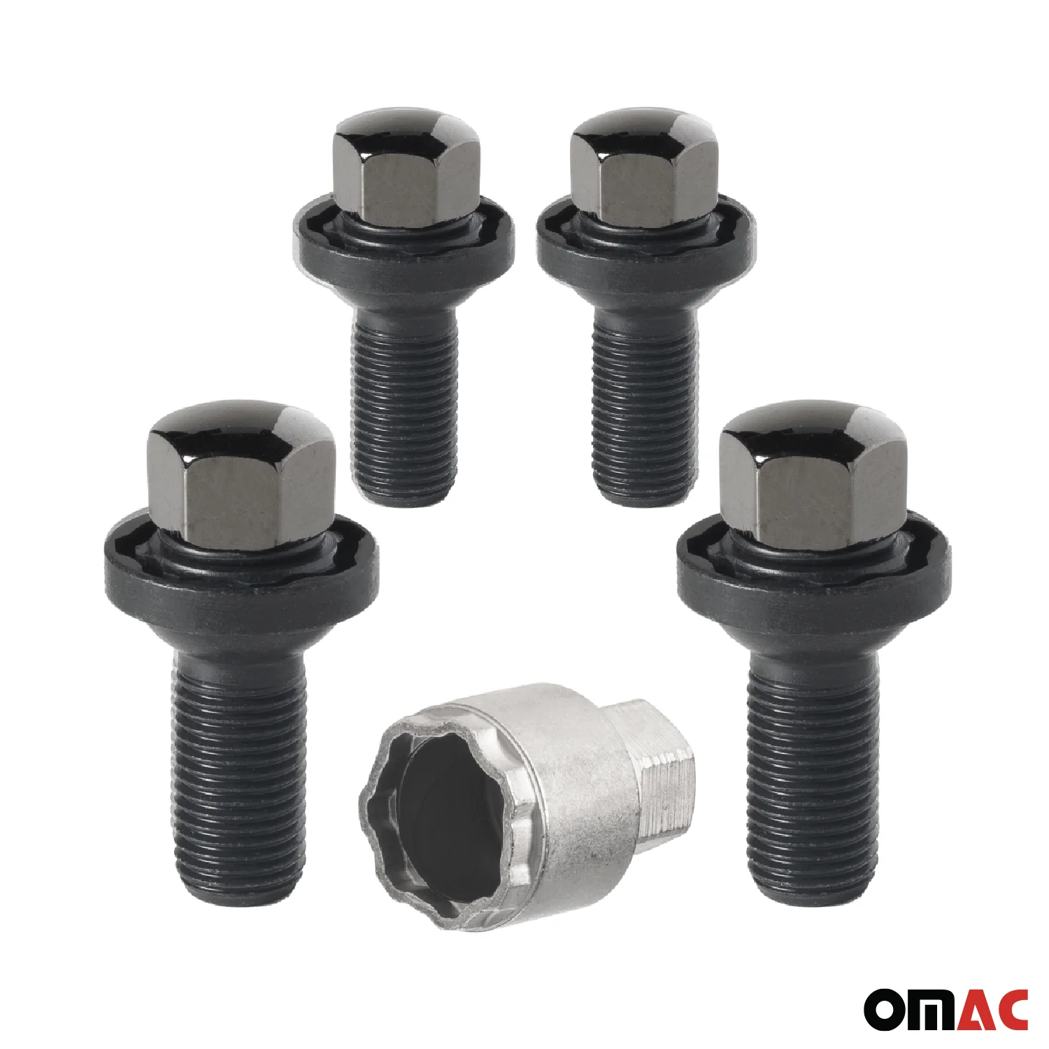 Wheel Lock Kit for Mercedes R-Class 2005-2013 M14X1,5 Chromed Black 4Locks&1Key - Image 9