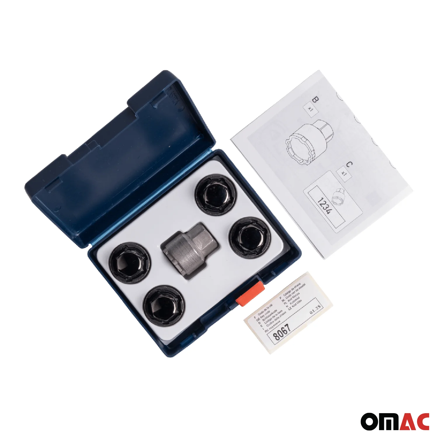 Wheel Lock Kit for Toyota Yaris 2010-2020 M12X1,5 Chromed Black 4Locks & 1Key - Image 5