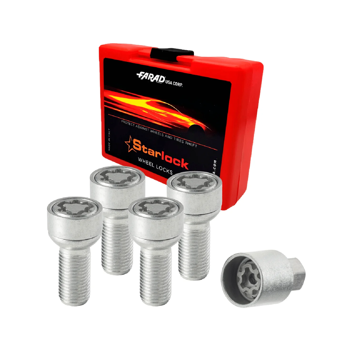 Wheel Lock Kit for Volkswagen Tiguan M14X1,5 Bolt Galvanized Silver 4Locks