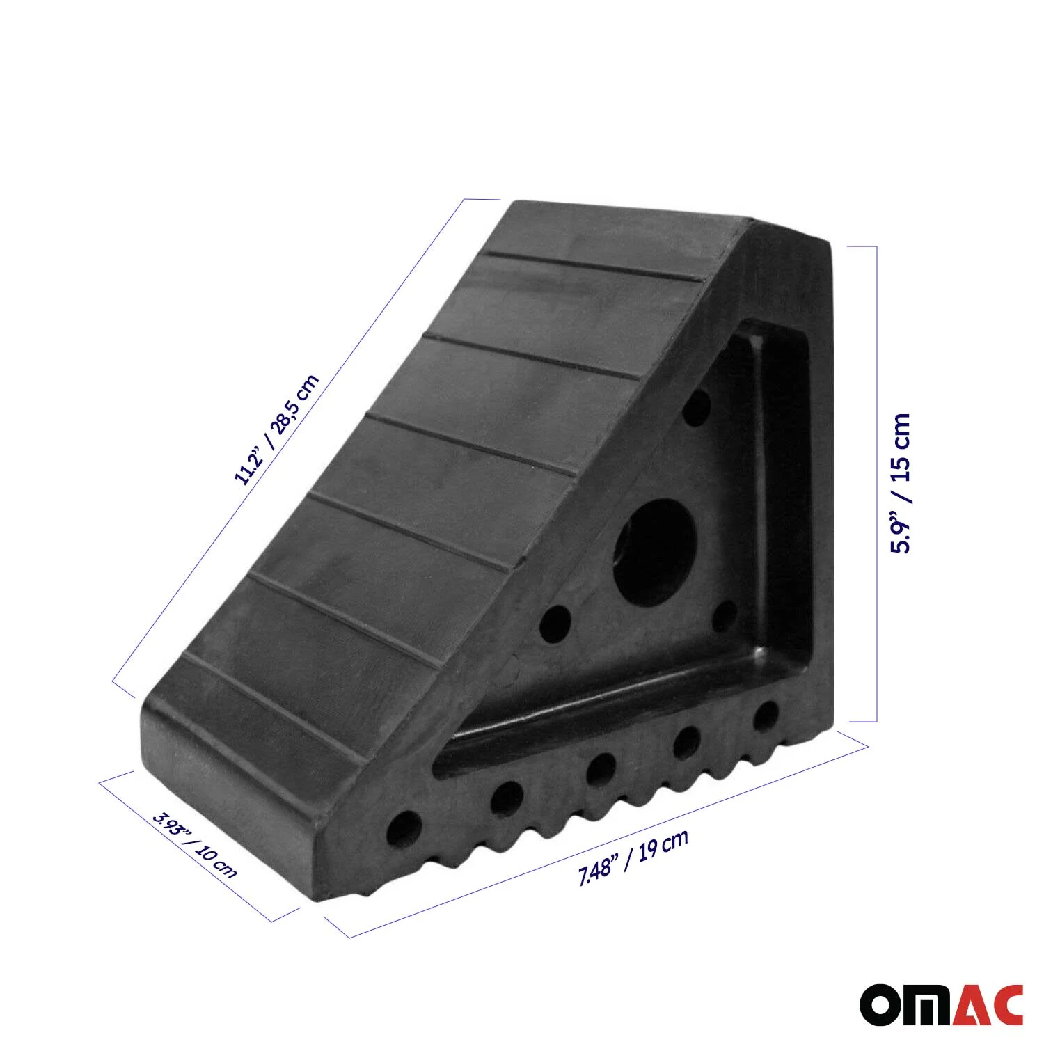 Wheel Tire Chock Blocks Heavy Duty Solid Ribbed Rubber Car Truck & Trailer - Image 3
