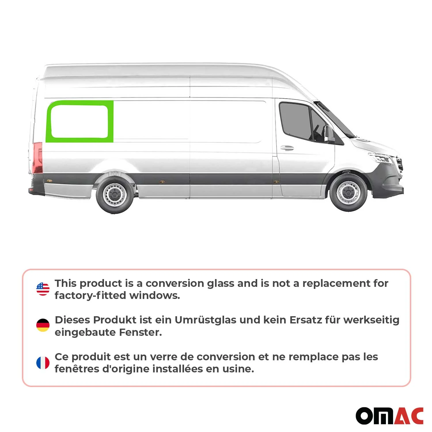 2010-2018 Mercedes Sprinter W906 Local Pickup Window Glass Rear Right Side L3 L4 - Image 2