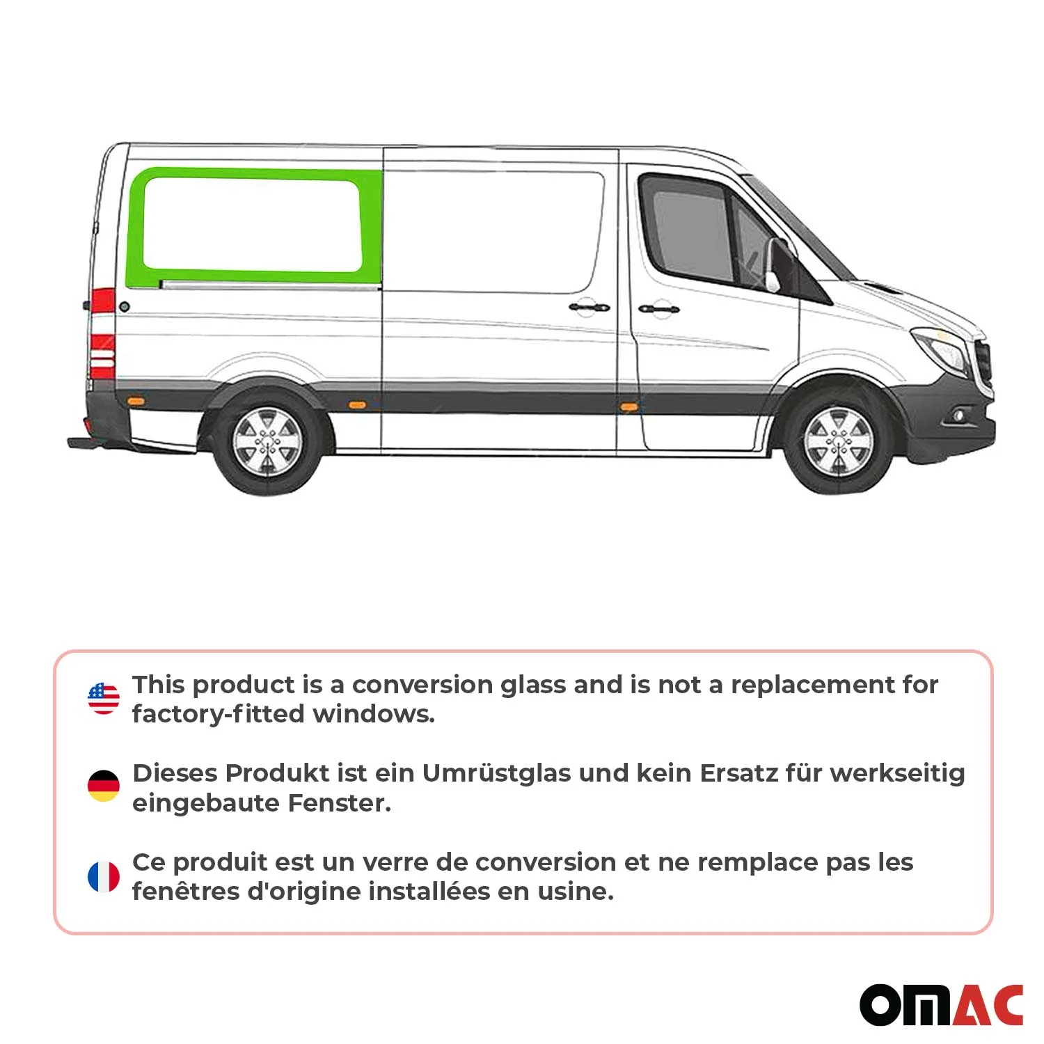 2019-2026 Mercedes Sprinter W907 910 Window Glass Rear Right Side Sliding Door L2 - Image 2