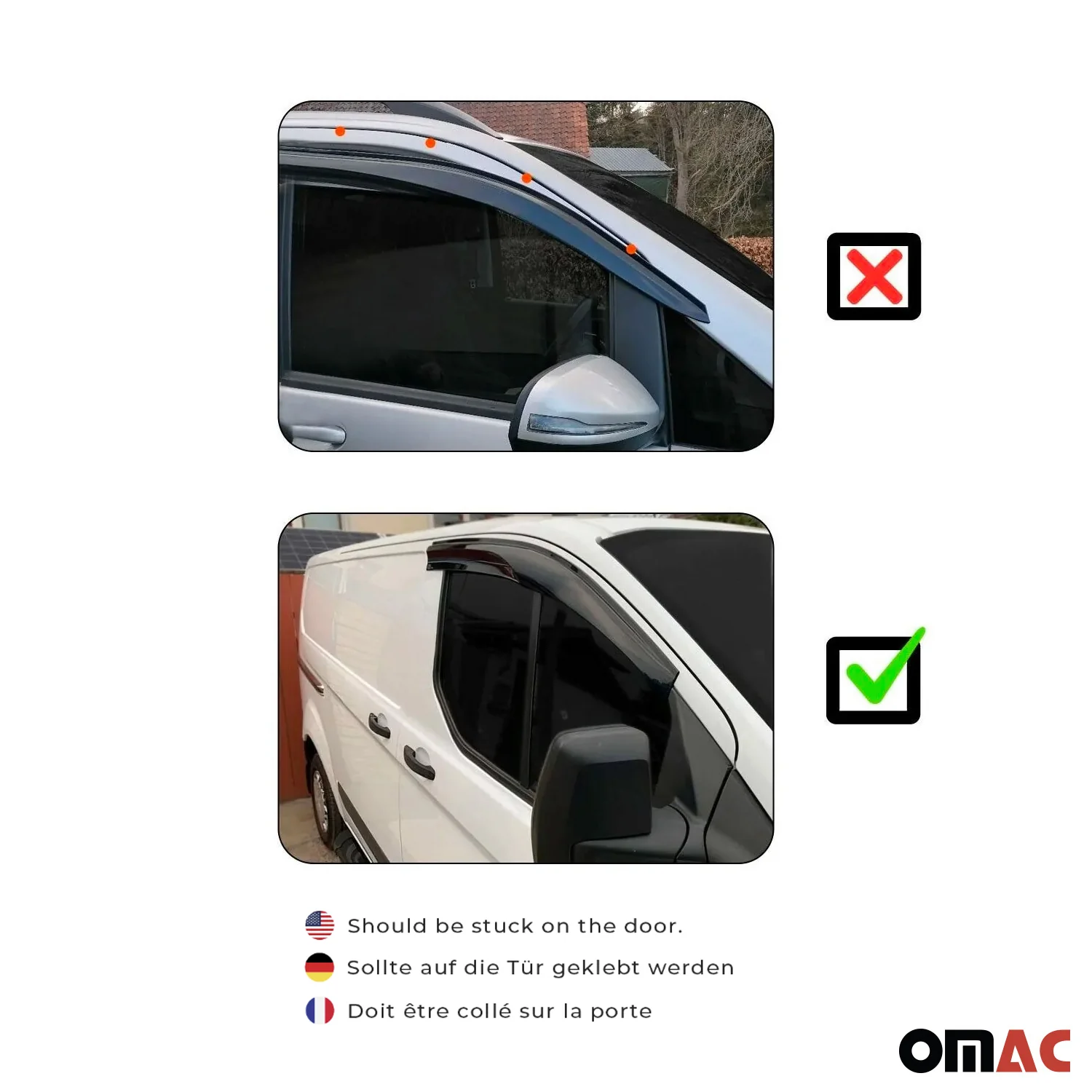 2018-2023 Hyundai Kona Window Visor Vent Rain Deflector 4Pcs Smoke - Image 5