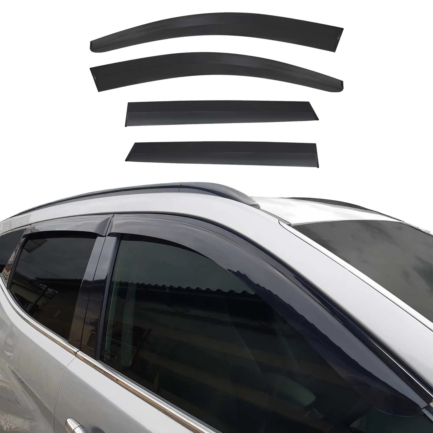 2017-2020 Nissan Rogue Sport Window Visor Vent Rain Deflector 4Pcs Smoke